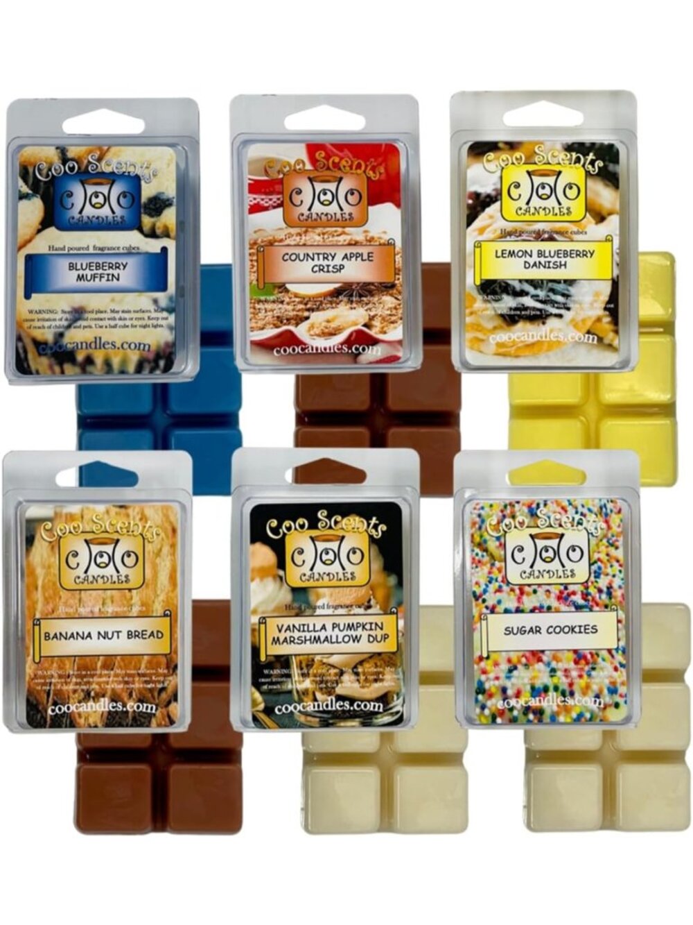 Bakery Scented Wax Melts - Non-Toxic Soy Wax Cubes for Wax Warmers - 6 Pack